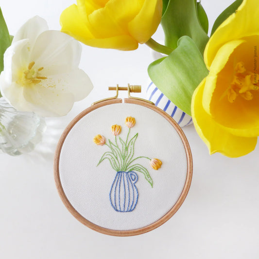Yellow Tulips embroidery kit