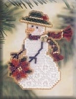Snow Charmer Poinsettia counted cross stitch kit