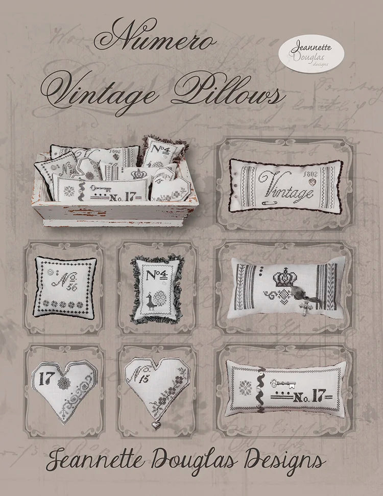 Numero Vintage Pillows counted cross stitch chart