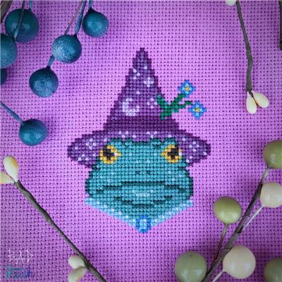 Resting Froggo Face counted cross stitch chart