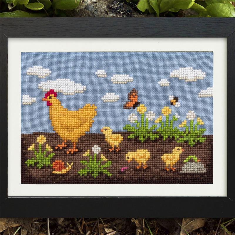 Chicken Adventures counted cross stitch chart