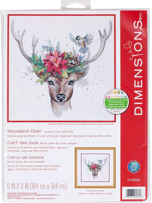 Woodland Deer counted cross stitch kit