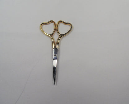 Gold Heart Scissors with Pink Sheath