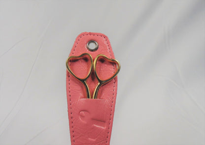 Gold Heart Scissors with Pink Sheath