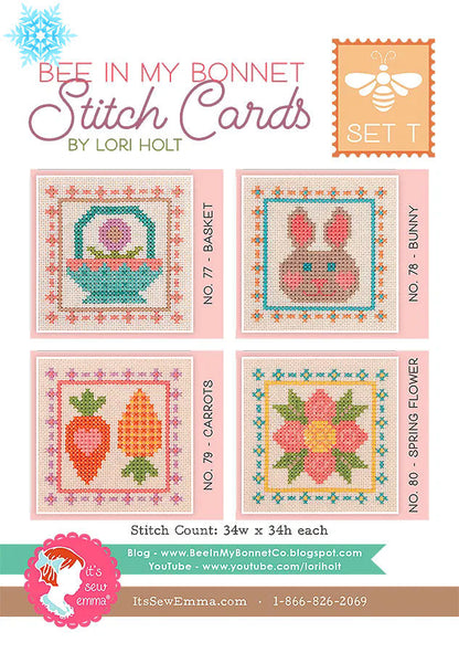Bee in my Bonnet Stitch Cards - Set T