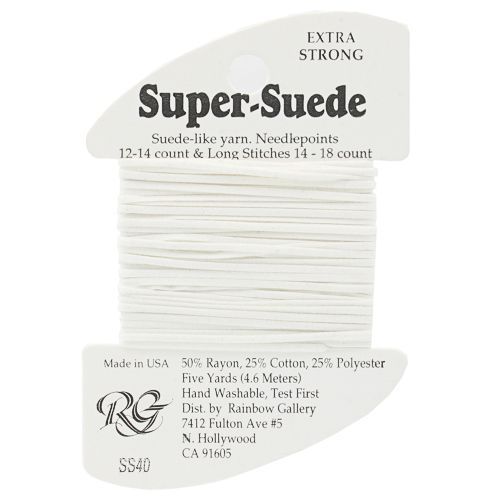 SS40 White – Super Suede Ribbon