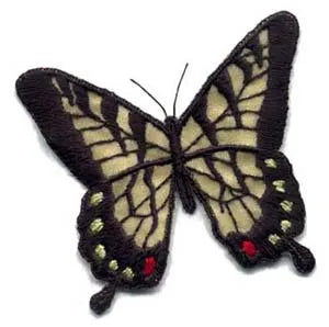 Stumpwork Swallowtail embroidery design