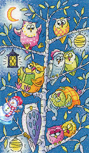 Tree of Owls counted cross stitch chart