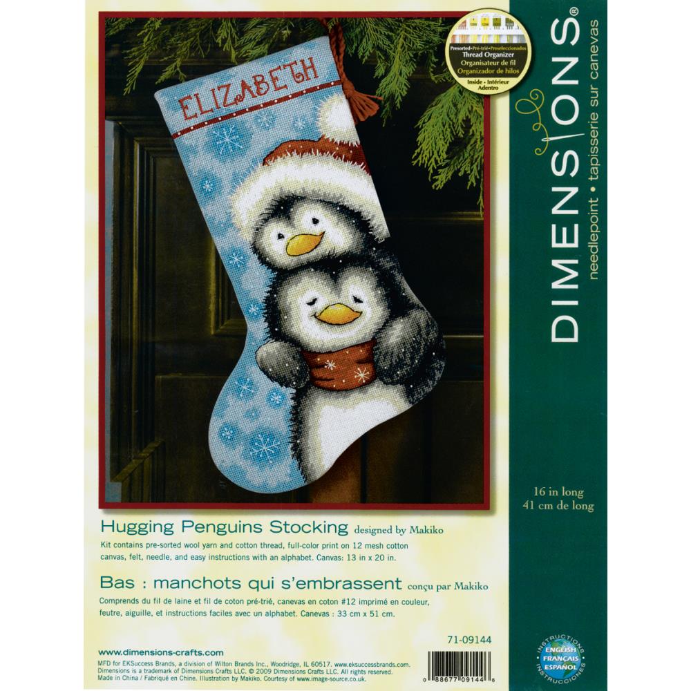 Hugging Penguins Needlepoint Stocking Kit