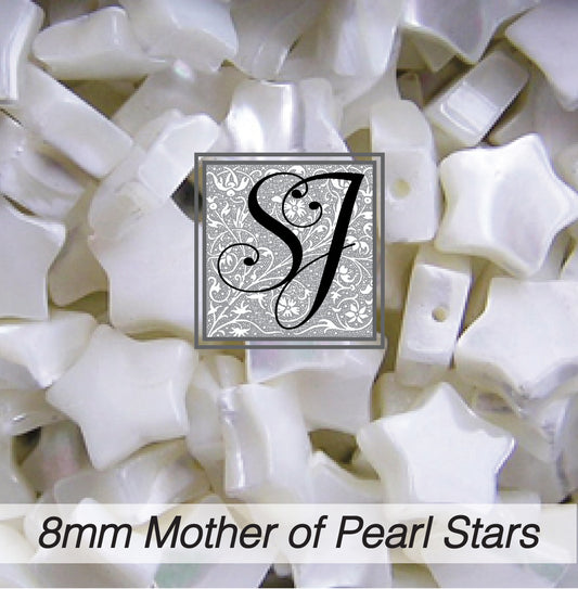 8 mm Mother of Pearl Star Beads