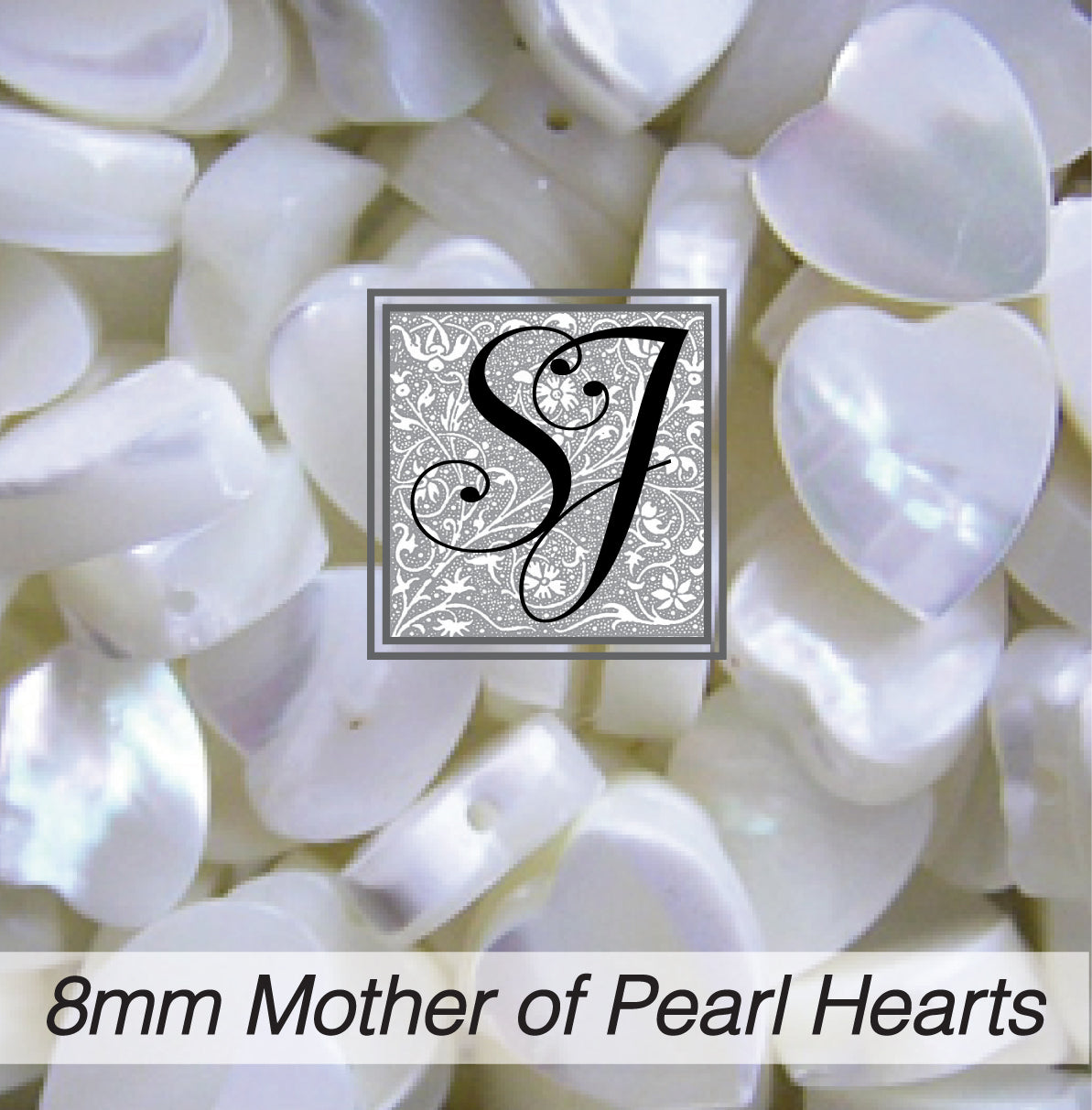 8 mm Mother of Pearl Heart beads