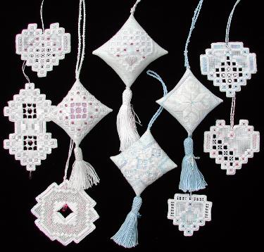Beautiful Holiday Ornaments Hardanger pattern