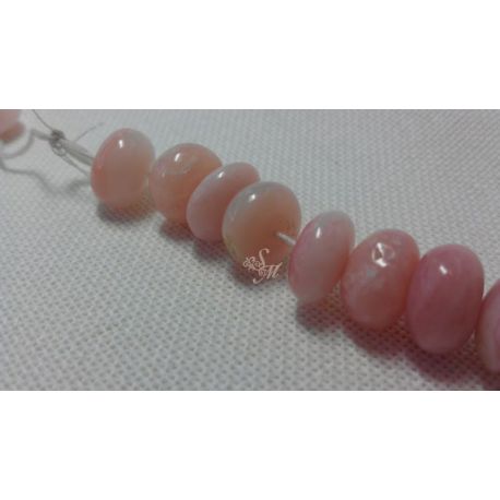 10mm Flat Round Pink Opal beads
