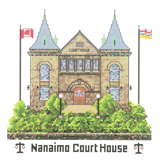 Nanaimo Courthouse counted cross stitch chart