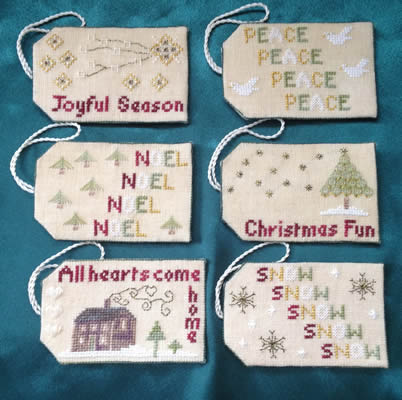 Christmas Tags counted cross stitch chart