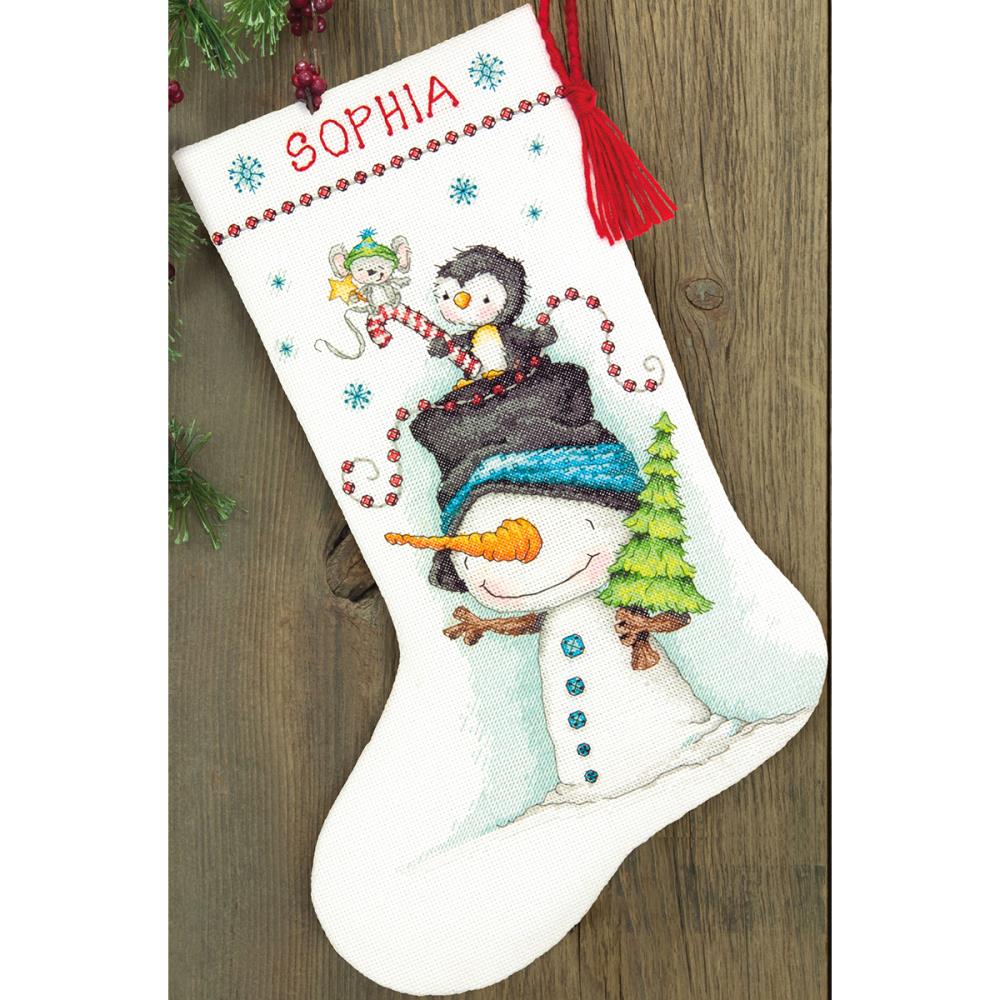 Jolly Trio counted cross stitch stocking kit