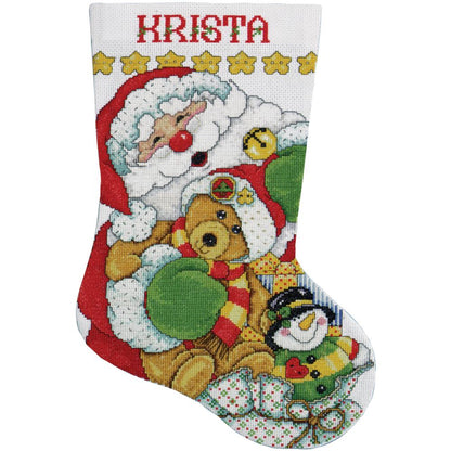 Santa counted cross stitch stocking kit