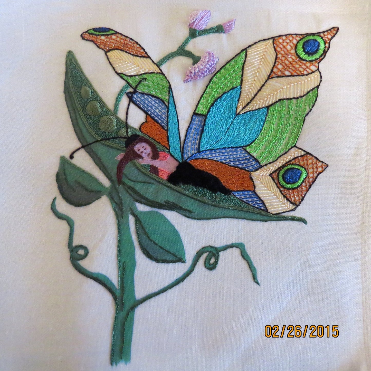 Sweet Pea Fairy Brazilian embroidery pattern