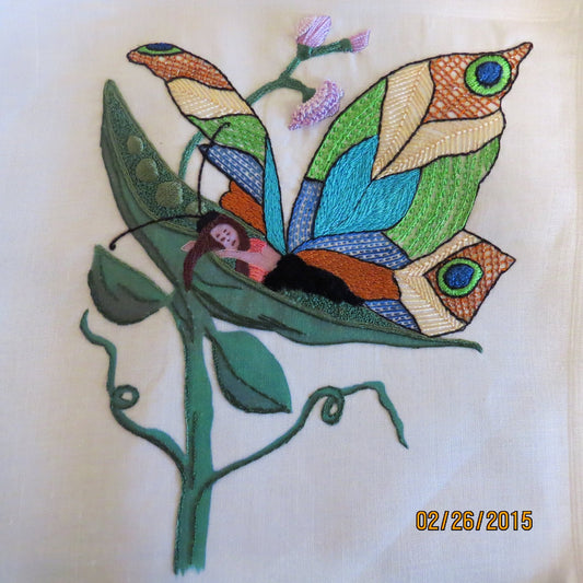 Sweet Pea Fairy Brazilian embroidery pattern