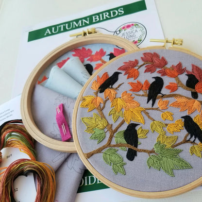 Autumn Birds embroidery kit