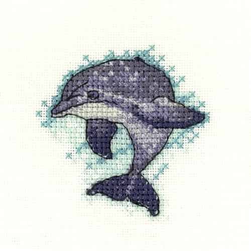 Dolphin counted cross stitch chart