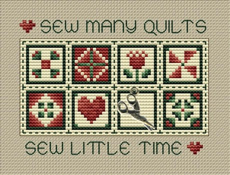 Sew Many Quilts counted cross stitch chart