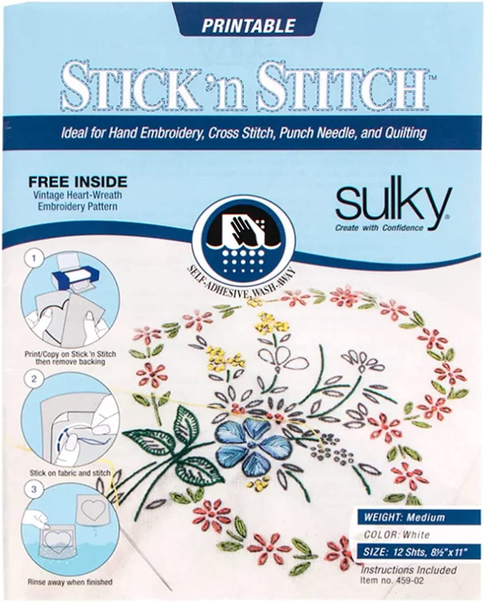 Sulky Stick 'n Stitch embroidery transfer paper