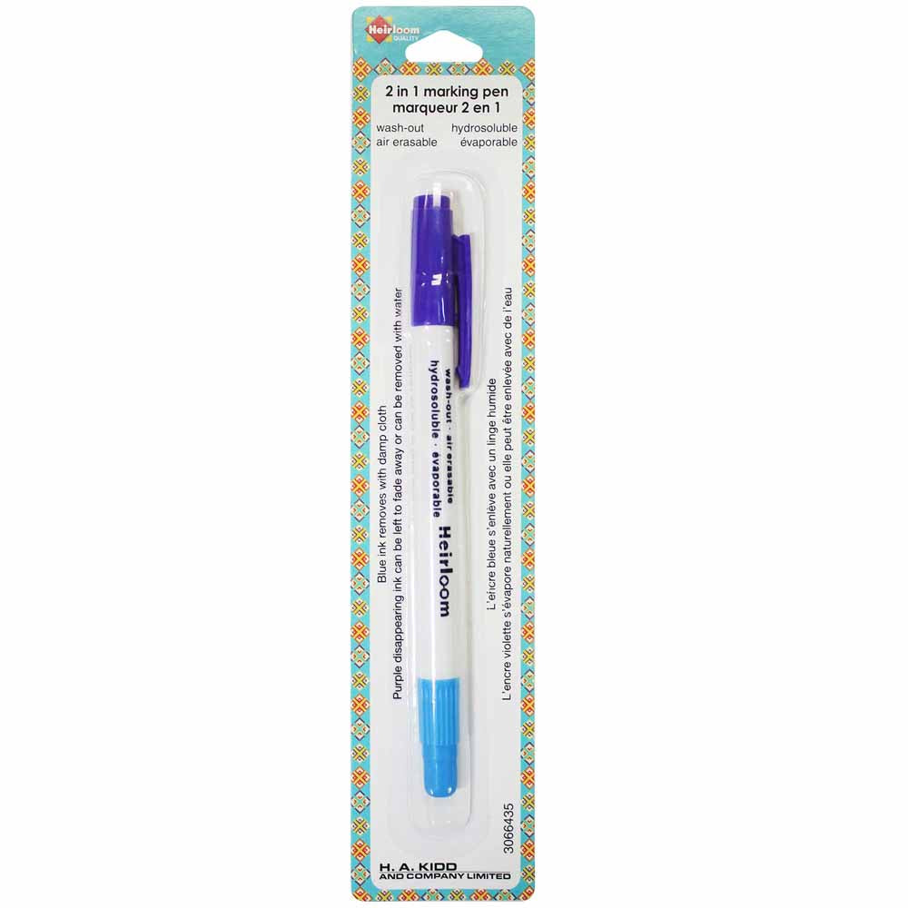 Heirloom 2 in 1 Wash-Out and Air-Erasable Marking Pen