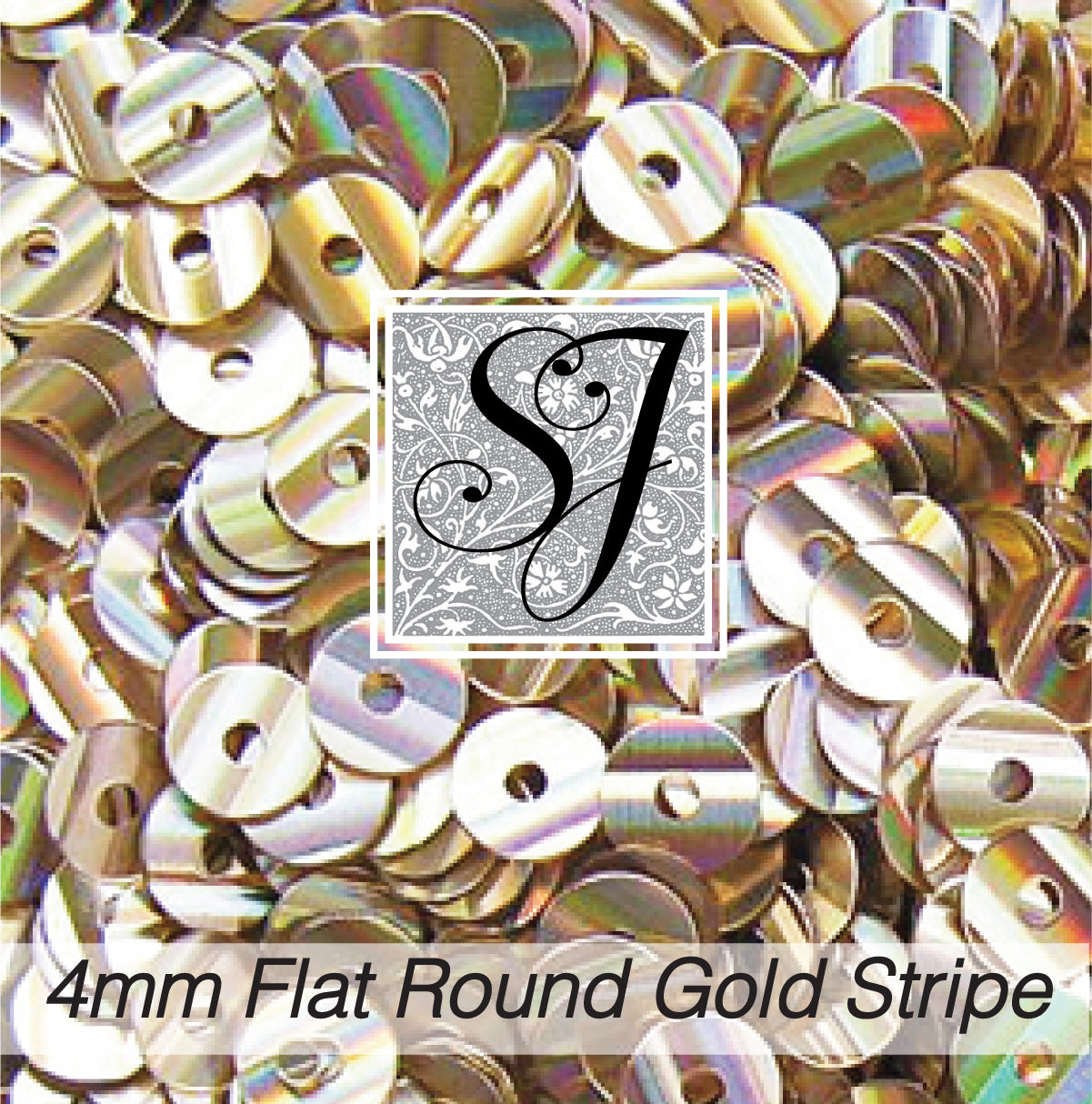 Sequins - Round Flat Stripe - Gold