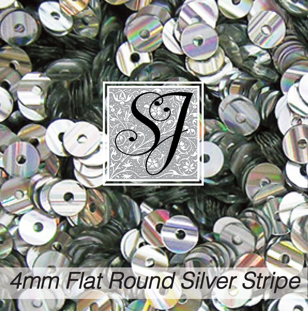 Sequins - Round Flat Stripe - Silver