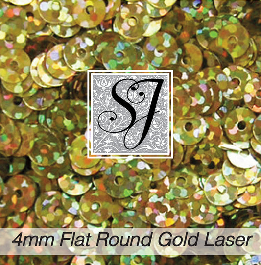 Sequins - Round Flat Laser - Gold