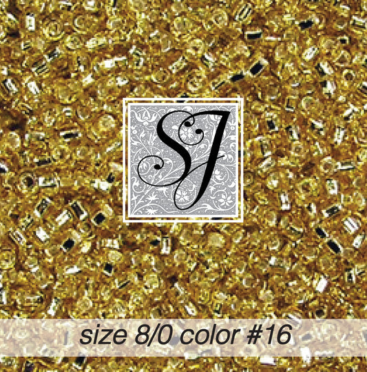 Gold Silver-Lined 8/0 beads - SJ Designs