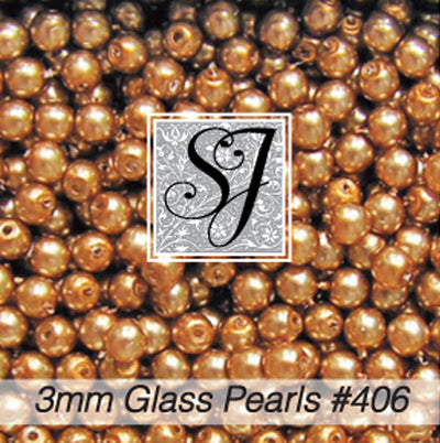 SJ BEAD - GLASS PEARL 3MM 406 MEDIUM COPPER