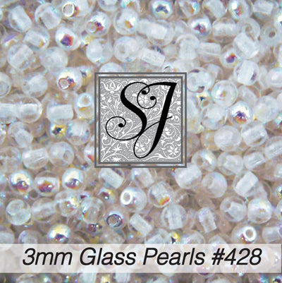 428 Crystal Aurora Borealis 3mm Glass Pearls