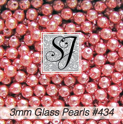 434 Blush 3mm Glass Pearls