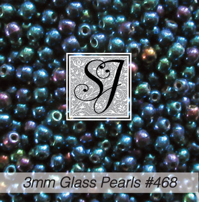 SJ BEAD - GLASS PEARL 3MM 468 BLUE IRIS
