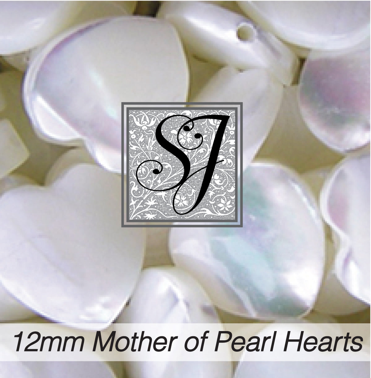 12 mm Mother of Pearl Heart beads