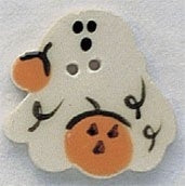 Ghost with Pumpkin button