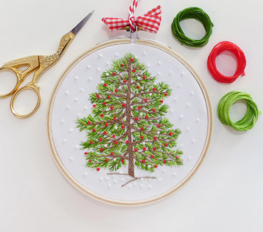 4" Christmas Tree embroidery kit