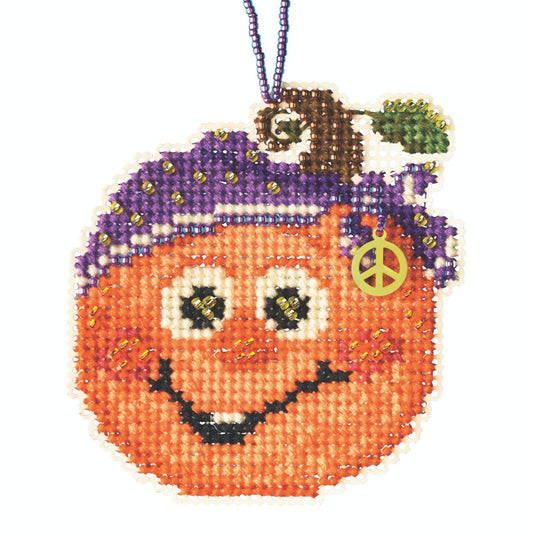 Hippie Pumpkin counted cross stitch kit