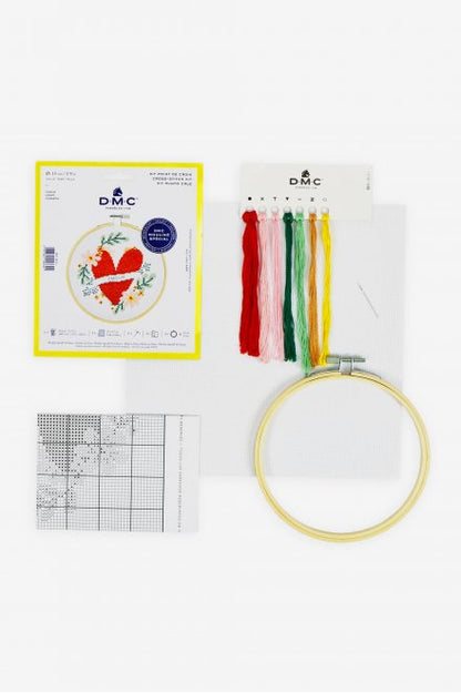 Heart cross stitch kit