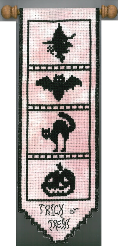 Hallowe'en Bell Pull counted cross stitch chart