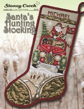 Santa's Hunting counted cross stitch stocking chart