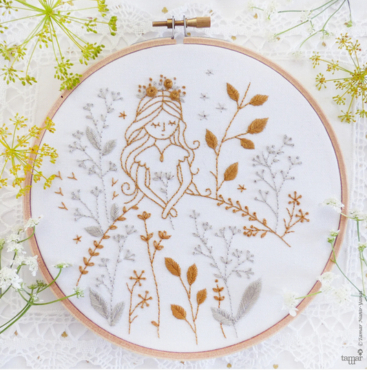 6" Gold & Grey Princess embroidery kit