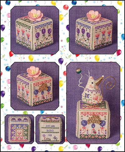Just Nan Cross Stitch Chart Birthday Garden Cube