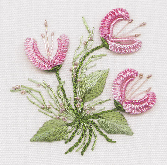 Three Jasmines - Brazilian embroidery design