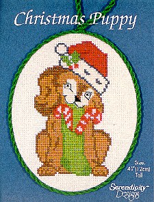 Christmas Puppy cross stitch chart