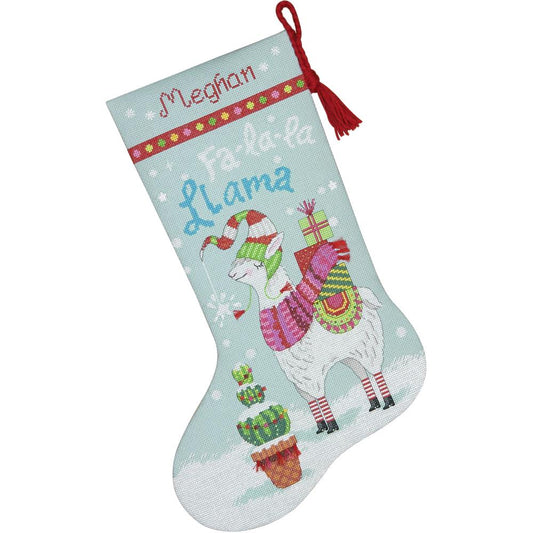 Llama counted cross stitch stocking kit