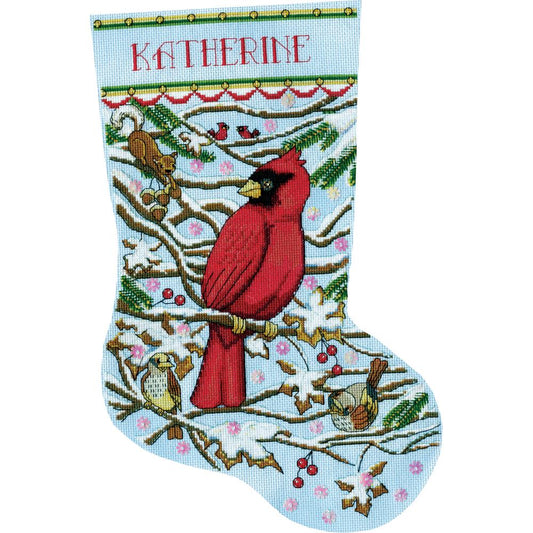 Cardinal Stocking counted cross stitch kit