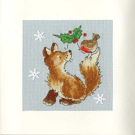 Christmas Friends counted cross stitch card kit